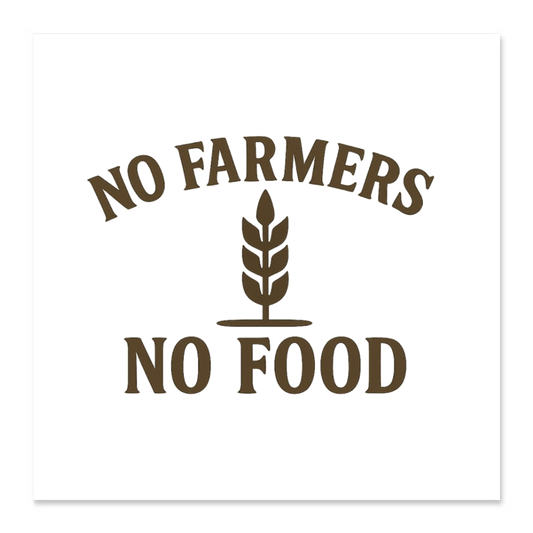 Adesivi Quadrati 10cm 6pz Adesivo "NO FARMERS NO FOOD"🌾